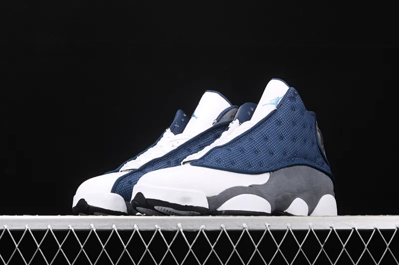 All categories Air Jordan Jordan series basketball shoes Air Jordan 13 Air Jordan 13 Flint GIGI AJ13 Joe 13 white blue navy blue 3M reflective version 415171-404